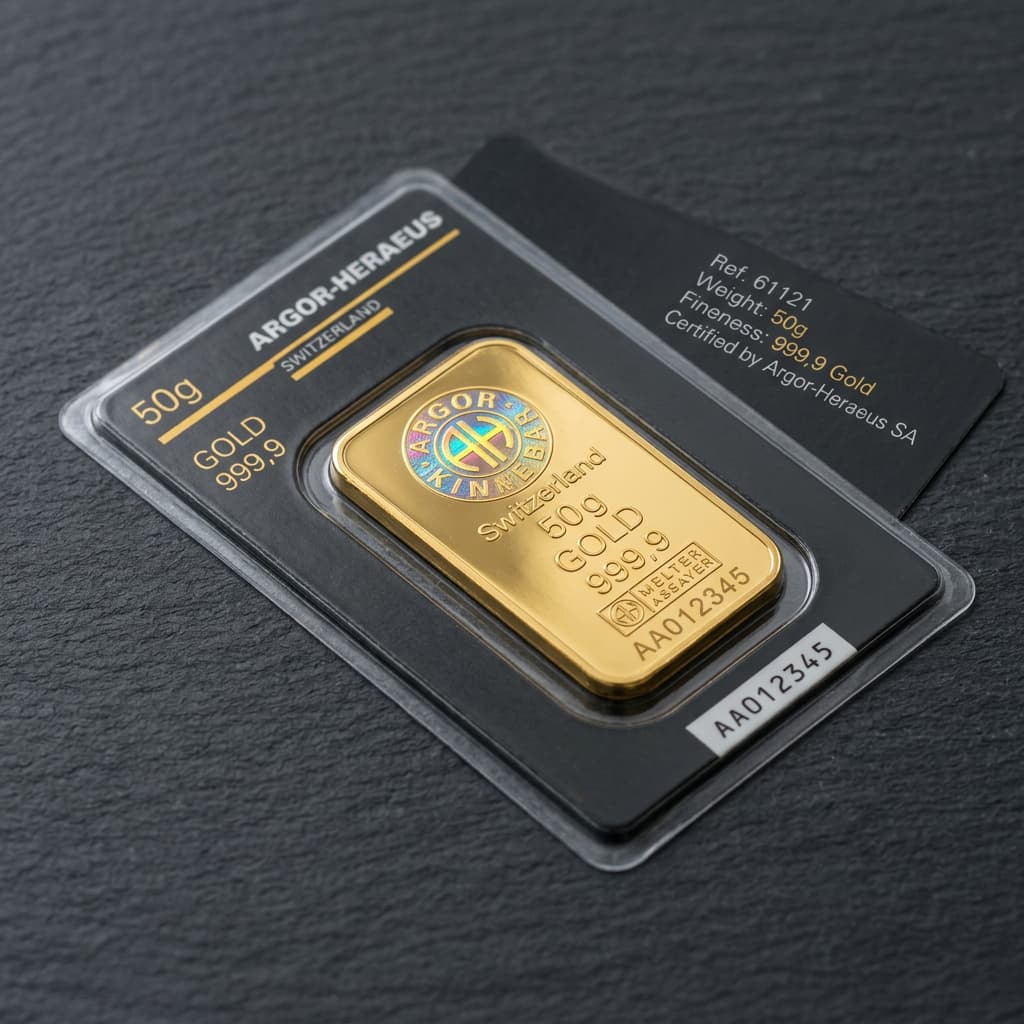 50 g Argor-Heraeus Gold Bar