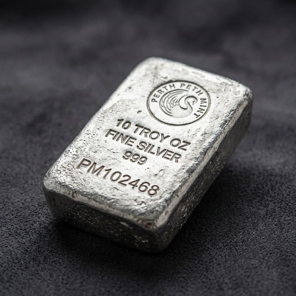 10 oz Perth Mint Silver Cast Bar